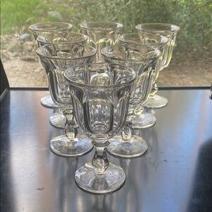 Vintage Imperial Old Williamsburg Clear 6.5” Water Wine Goblet Set of 8